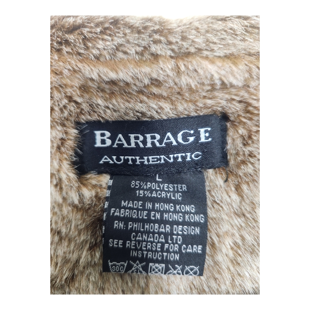 90s Vintage Barrage Faux Suede Leather Fur Lined Vest Size Large Women - Picture 5 of 8